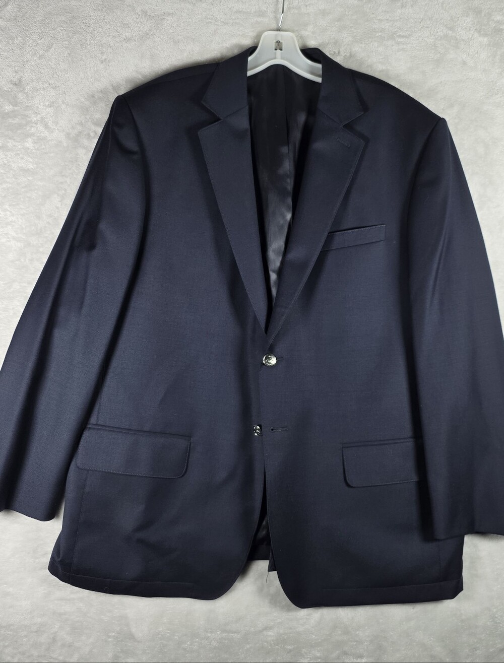 Orvis Travel Blazer Mens Size 46 R Navy Blue 100% Wool Metal 2 Button Sport Coat